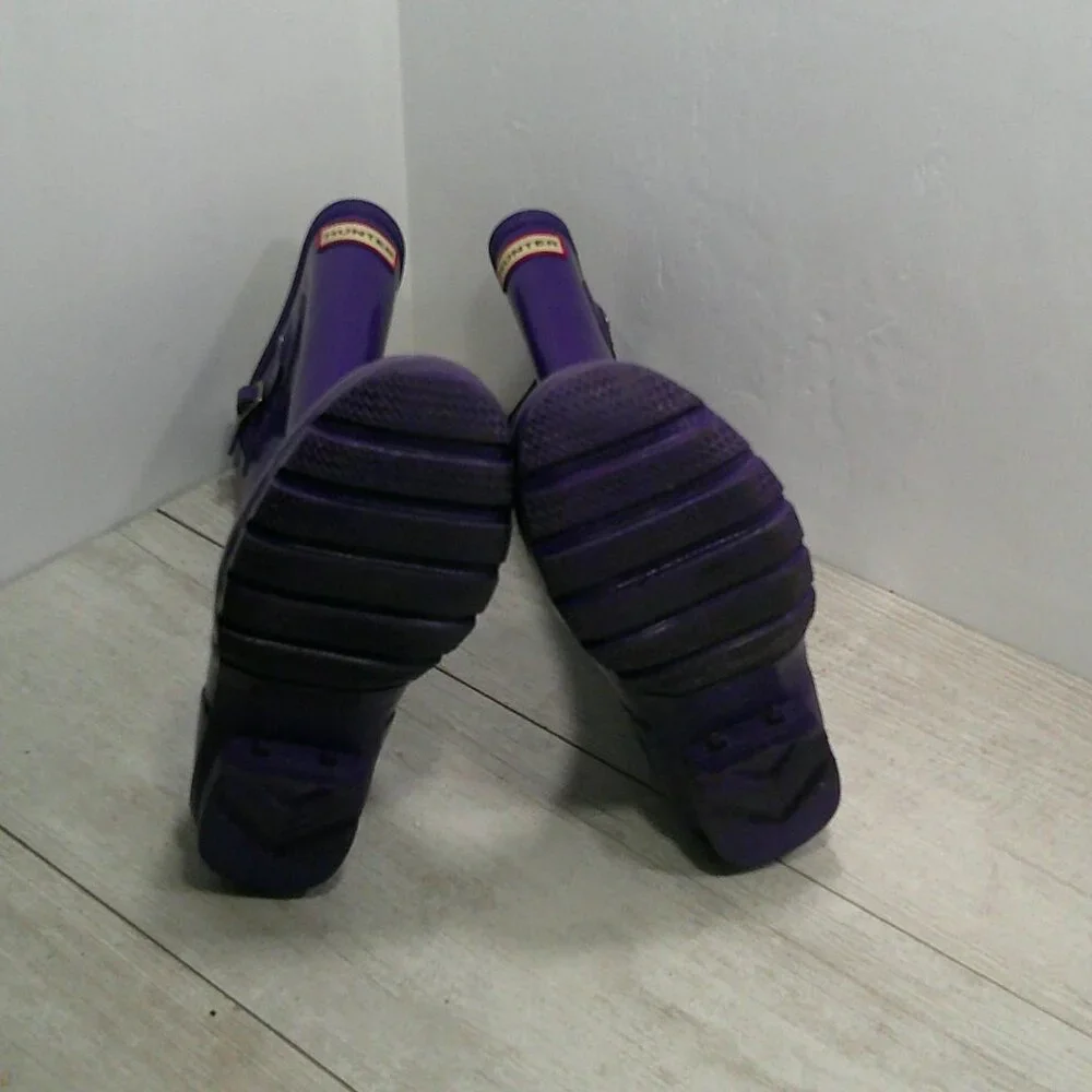 Hunter Purple Rain Tall Rubber Waterproof Puddle Stomping Rain Boots Size 5 M
